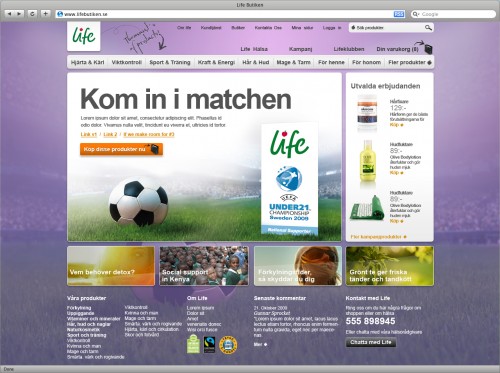 Front page design for june launch, with UEFA cup banners