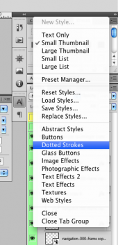 Open up styles and chose the dotted strokes from the fly out menu
